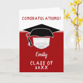 Carte Casquette de diplôme universitaire pandémique avec (Fleur jaune)