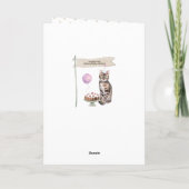 Carte Casquette de fête d'anniversaire du chat du Bengal (Dos)