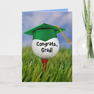 Carte Casquette De Graduation Verte Sur Ball De Golf
