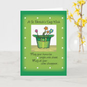 Carte Casquette de la Saint Patrick avec fleurs (Fleur jaune)