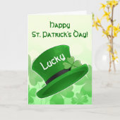Carte Casquette de lutin de Jour de la Saint Patrick (Fleur jaune)
