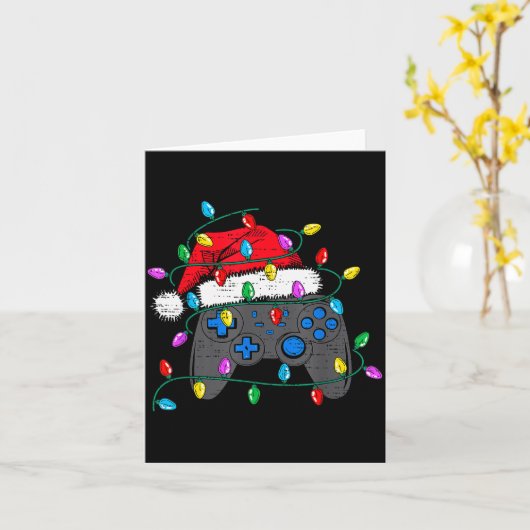 Carte Casquette de manette de jeu vidéo de Noël Santa Ga (Fleur jaune)