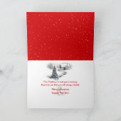 Carte Casquette de Noël sur Setter irlandais en flocons (Intérieur)