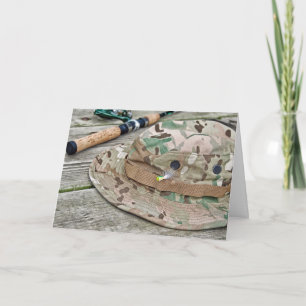 Carte Casquette de pêche avec Fête des pères Lure