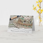 Carte casquette de pêche et pôle sympathie (Fleur jaune)