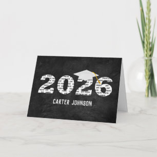 Carte Casquette de remise des diplômes 2026 blanche sur 