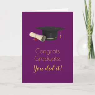 Carte Casquette de remise des diplômes et diplôme sur Fé