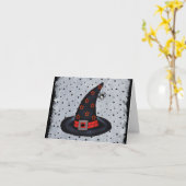 Carte Casquette de sorcière noire Boucle d'argent Orange (Fleur jaune)