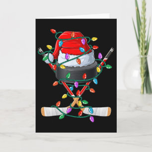 Carte Casquette de sport de Noël Hockey Xmas Santa Ll En