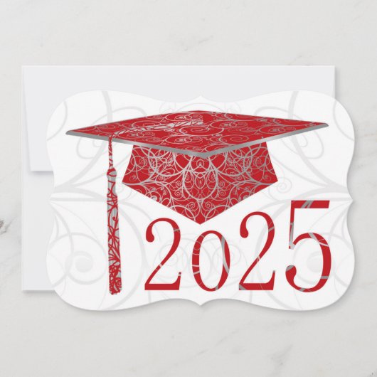 Carte Casquette floral rouge et argent 2025 (Devant)