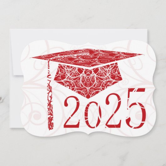 Carte Casquette Floral rouge et blanc 2025 (Devant)