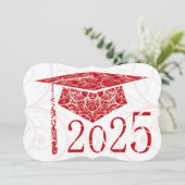 Carte Casquette Floral rouge et blanc 2025 (Debout devant)