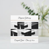 Carte Casquette graphique moderne noir & blanc plat (Debout devant)