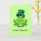 Carte Casquette irlandais drôle de lutin de grenouille (Fleur jaune)