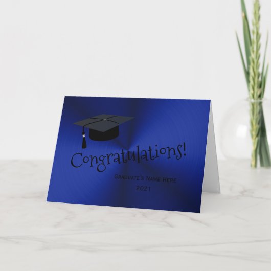 Carte Casquette moderne Silver Blue Félicitations Gradua (Devant)