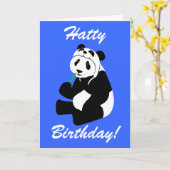 Carte Casquette Panda (anniversaire) (Fleur jaune)