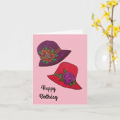 Carte Casquette rouge et violet (Fleur jaune)