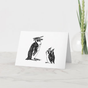 Carte Casquettes de graduation de bout de pingouins à