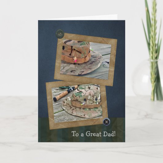 Carte Casquettes de pêche pour Fête des pères (Devant)