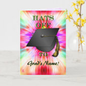 Carte Casquettes, Fille ! (Carte de diplôme) (Fleur jaune)