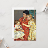 Carte Cassatt : Mère et Sara admirant le bébé (Devant/Arrière en situation)