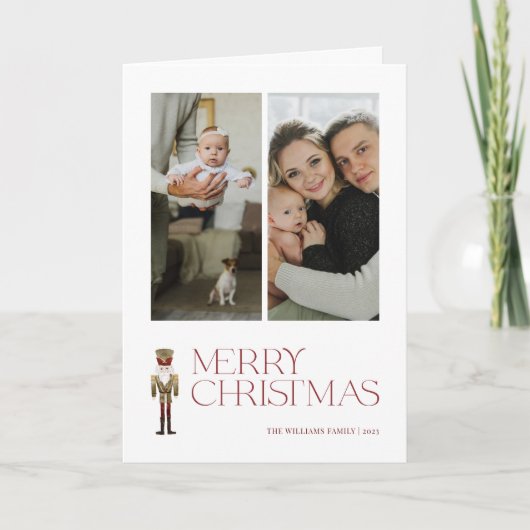 Carte Casse-Noisette moderne Joyeux Noël 2 Photo de fami (Devant)