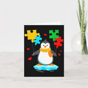 Carte Casse-tête de pingouin drôle mois de sensibilisati