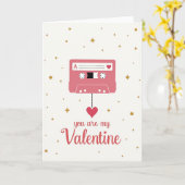 Carte cassette amour rétro (Fleur jaune)