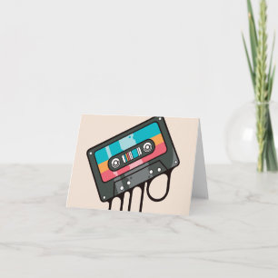 Carte cassette de musique colorée