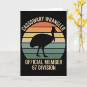 Carte Cassowary Keeper funny Retro bird lover (Fleur jaune)