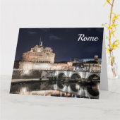 Carte Castel Sant Angelo la nuit à Rome (Fleur jaune)