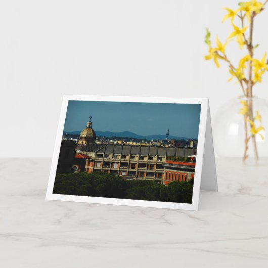 Carte Castel Sant Angelo vue sur Parco Adriano, Rome (Fleur jaune)