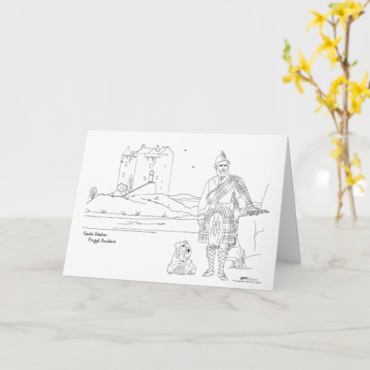 Carte Castle Stalker, Argyll Scotland (Fleur jaune)