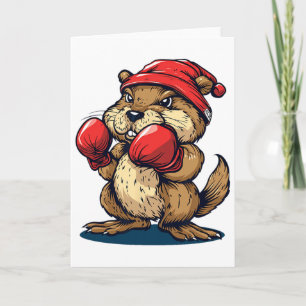 Carte Castor Boxeur Cool Avec Gants Pour Un Appel Knocko