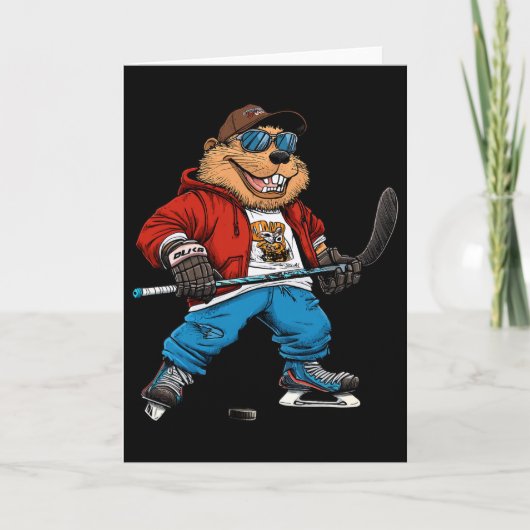 Carte Castor de hockey sur glace (Devant)