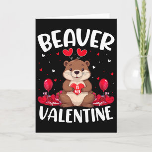 Carte Castor est mon amour de la Saint-Valentin Cœurs Ca