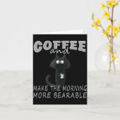 Carte Cat And Coffee Tee Design, Funny-cat Morning Humor (Fleur jaune)