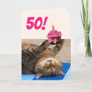Carte Cat And Cupcake 50e anniversaire