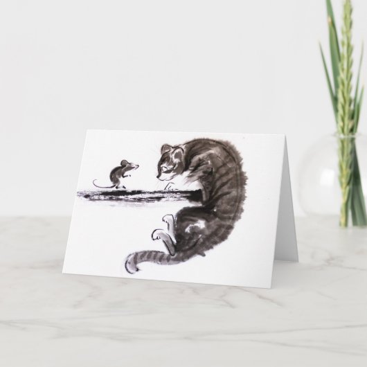 Carte Cat And Mouse rencontre la peinture suave (Devant)