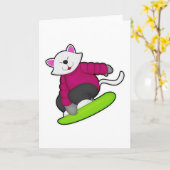 Carte Cat as Snowboarder (Fleur jaune)