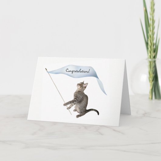 Carte Cat Banner Congratulations Card (Devant)