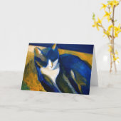 Carte Cat bleu (Fleur jaune)