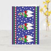 Carte Cat Butt Christmas Green (Fleur jaune)