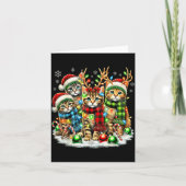 Carte Cat Christmas Light Reindeer Santa Christmas Cats (Devant)