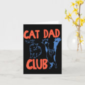 Carte Cat Dad Club Funny Life Is Better With Cats  (Fleur jaune)