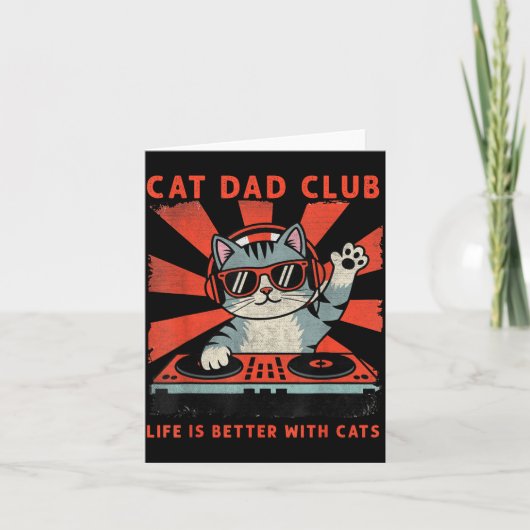 Carte Cat Dad Club, Life Is Better With Cats, Cat Dad Fu (Devant)