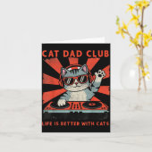 Carte Cat Dad Club, Life Is Better With Cats, Cat Dad Fu (Fleur jaune)
