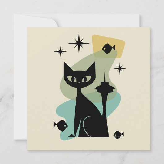 Carte Cat de Seattle moderne du milieu du siècle (Devant)