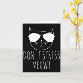 Carte Cat Design Funny Pun Don't Stress Meowt Funny Sayi (Fleur jaune)