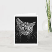 Carte Cat Face Scratch Board Drawing card   (Devant)